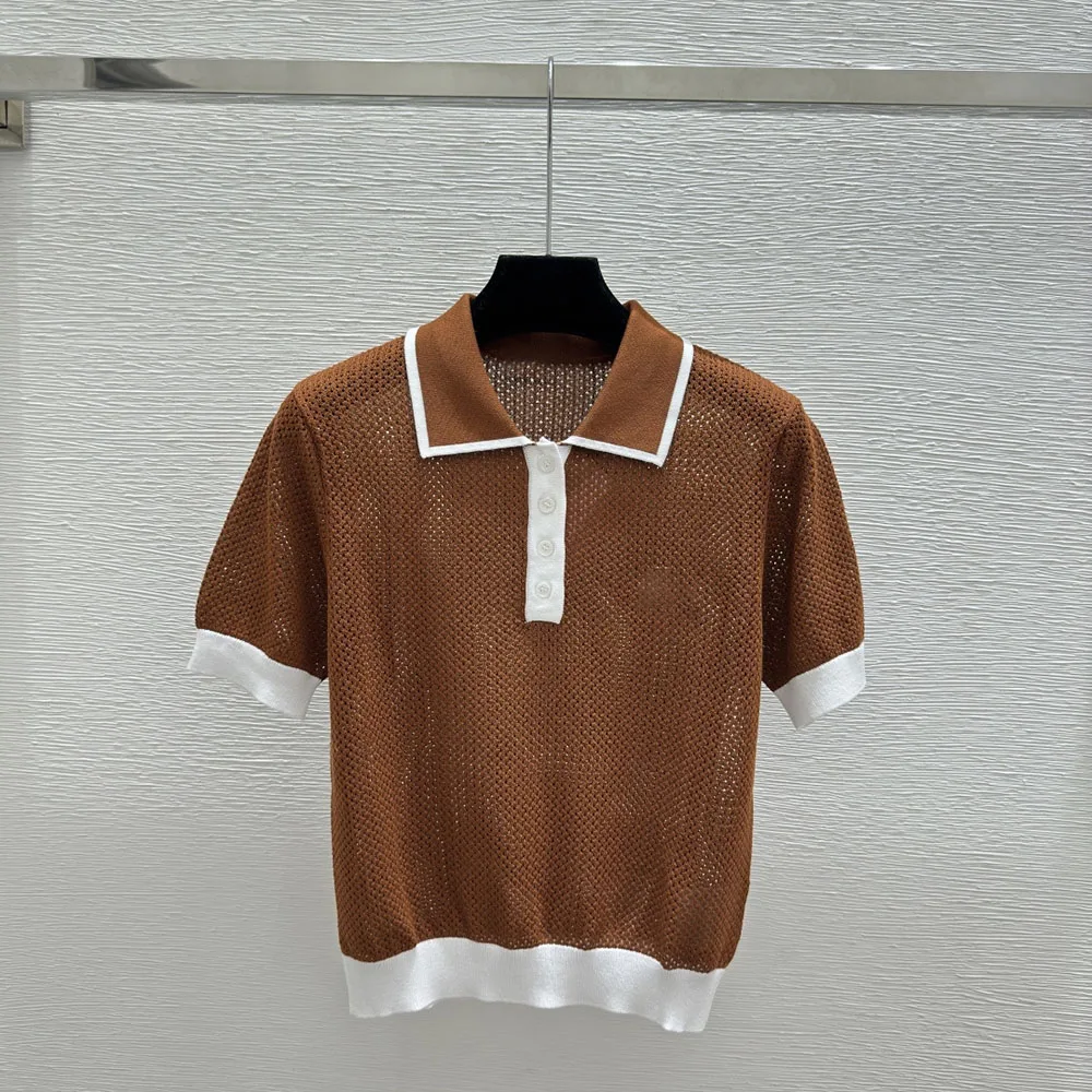 

High-quality 2026 new women's short-sleeved polo-neck top, a light summer top, fashionable and comfortable xy26414175