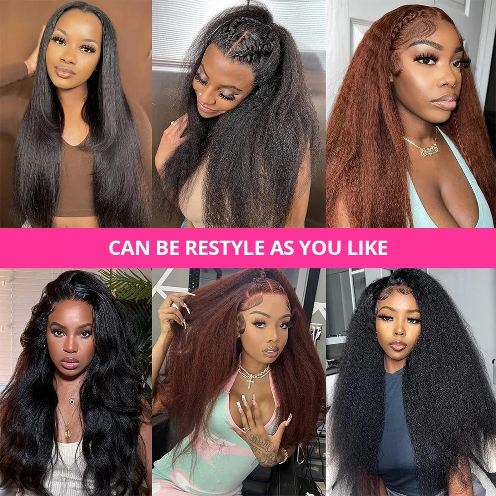 غريب مستقيم 360 شعر مستعار دانتيل كامل شعر الإنسان ياكي HD 360 الدانتيل شعر مستعار أمامي 250 الكثافة غلويليس شعر مستعار شعر الإنسان 34 38 بوصة للنساء