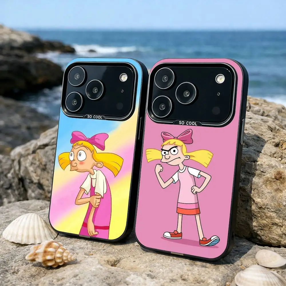 

1PC H-Hey A-Arnolds Phone Case For iPhone17,16,15,14,13,12,11,Pro,MAX Gray Matte Silicone Black Cover