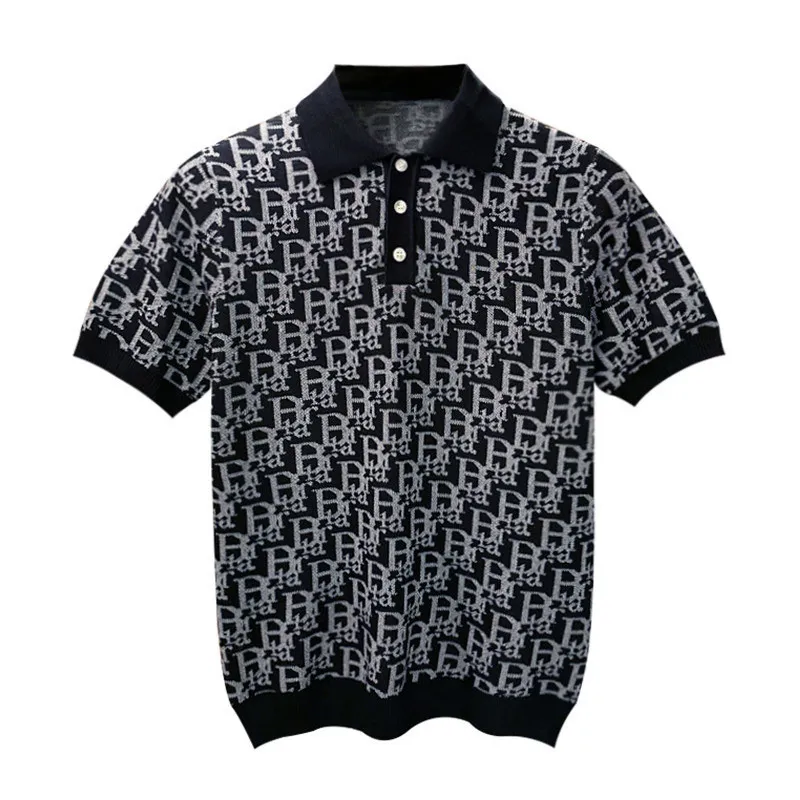 Summer Sports And Leisure Slim Fit T-Shirt Fashionable Men's Golf Polo Shirt Open Neck Breathable Quick Drying Short Sleeved Top