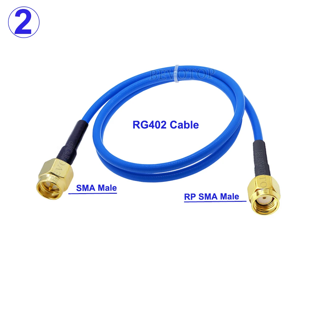 1Pcs RG-402 SMA Male Plug to SMA Male/Female Connector Blue RG402 Semi Flexible High Frequency Coaxial Cable 50 Ohm 10cm-20m