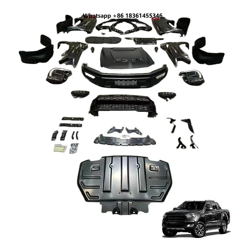 For Ranger 2015-2016 to 2022 F150 RatporCar Upgraded Pickup Truck Body Kit Front Bumper Engine Fender Hood Headlamp Body Kit
