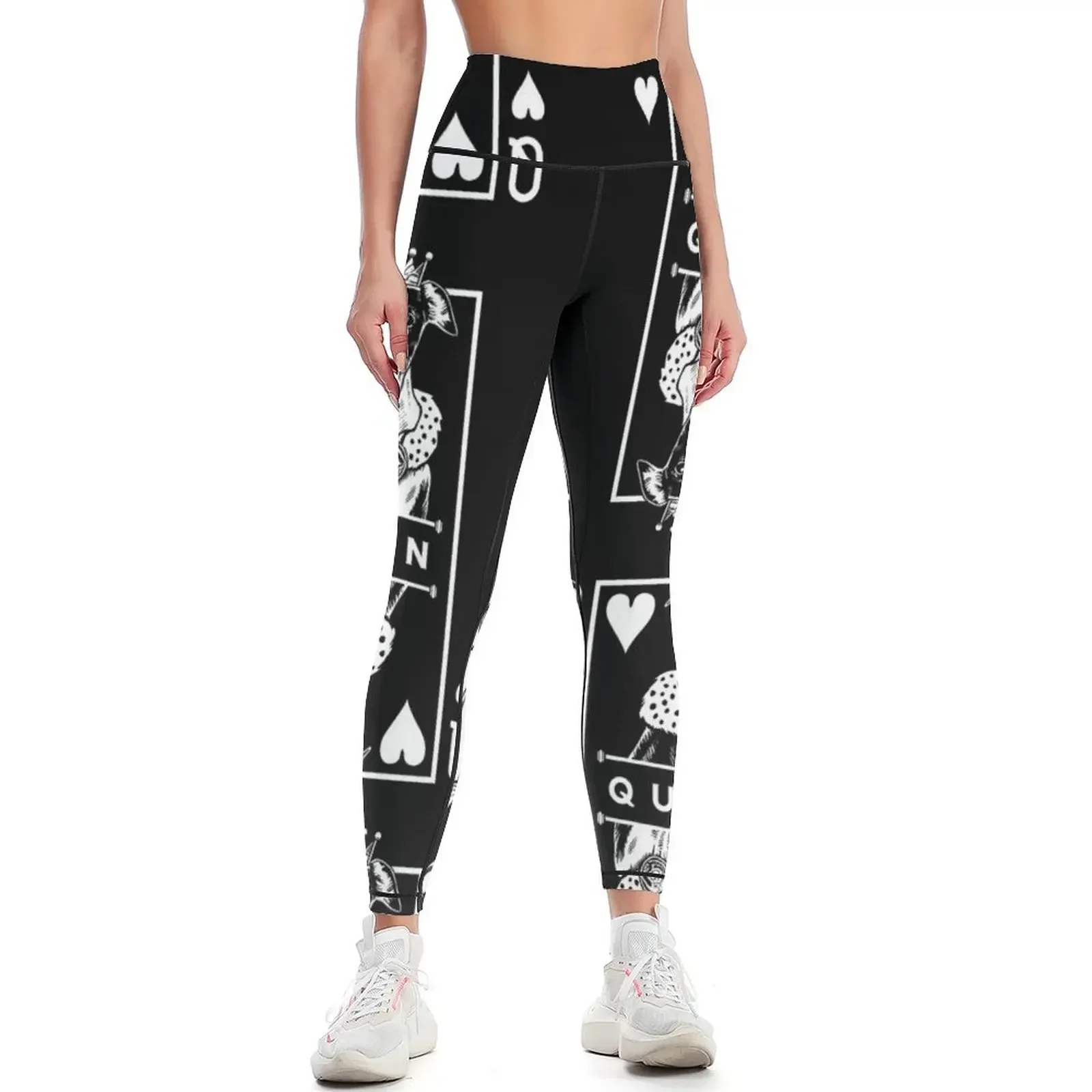 

Whippet Queen Of Hearts Funny Dog Lover Card Pop Art Leggings Women's pants Women's sports pants Womens Leggings