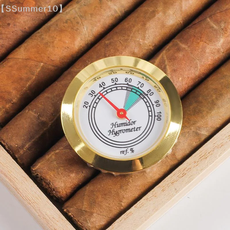 【SSummer10】Brass Analog Hygrometer Humidity Gauge For Humidors 43mm High Accuracy Mechanical Humidity Tester Box Violin【SS】