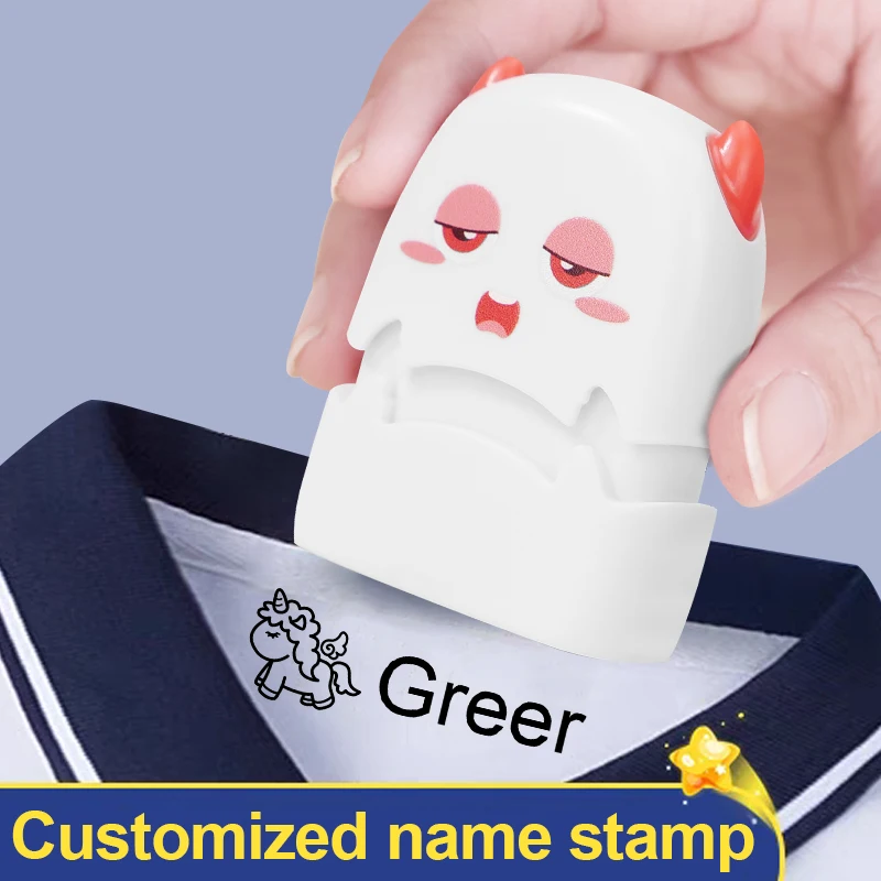 

Custom Kids Name Stamp - Waterproof Non-Fading Engraved Seal for Clothes, Bags & School Supplies | Multi-Language Support