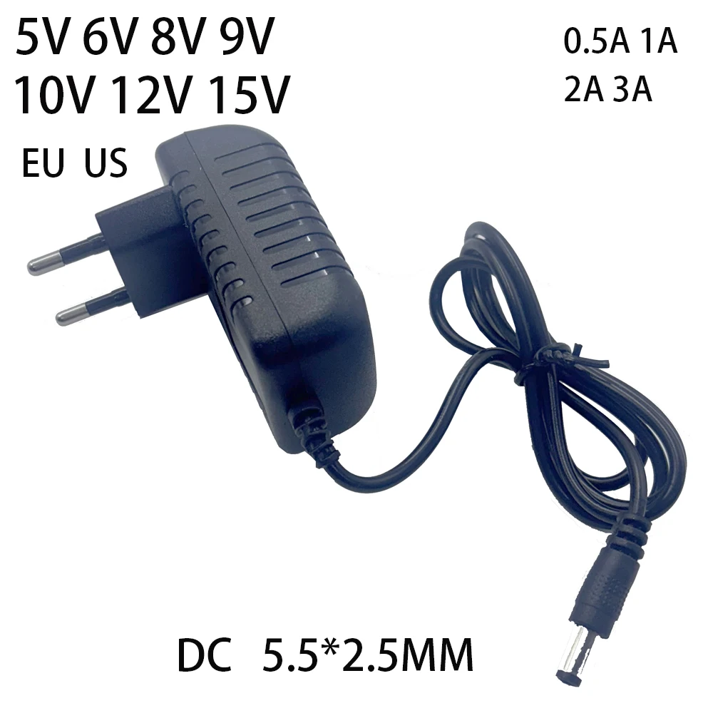 5 فولت 6 فولت 8 فولت 9 فولت 10 فولت 12 فولت 15 فولت 0.5A 1A 2A 3A العالمي التيار المتناوب/تيار مستمر محول التيار الكهربائي مهايئ شاحن الاتحاد الأوروبي الولايات المتحدة لشرائط مصباح ليد CCTV #3