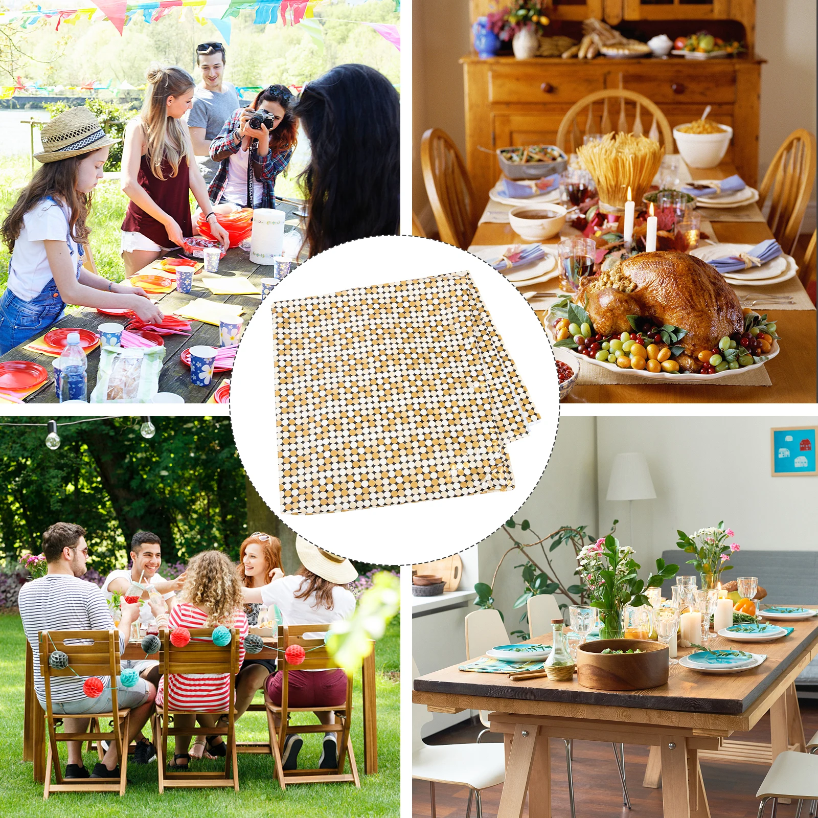 

Gold Sequin Rectangle Disco Party Tablecloth Decorative Table Cover Glitter Sparkle Shiny Table Runner for Birthday Festival