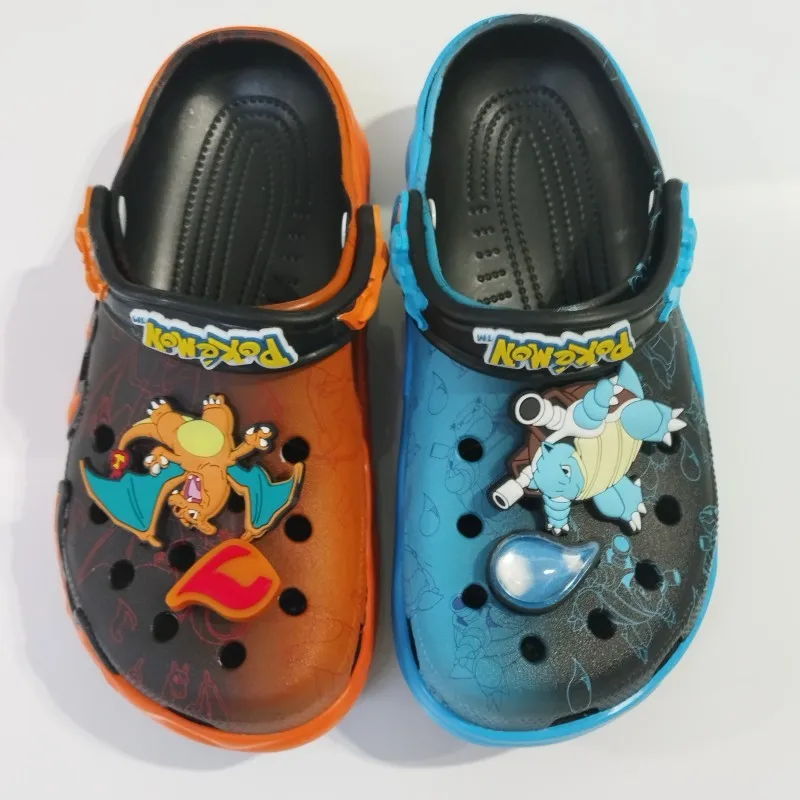 

Anime Pokemon Blastoise Charizard Two-Tone Gradient Slippers Soft-Soled Sandals Beach Casual Sandals Breathable Home Hole Shoes