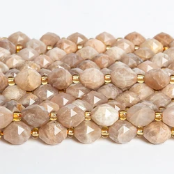 Natural Peach Moonstone Faceted Bead Strands 8mm Gemstone Beads Strands Bulk Wholesale For Jewelry Making Diy Bracelet