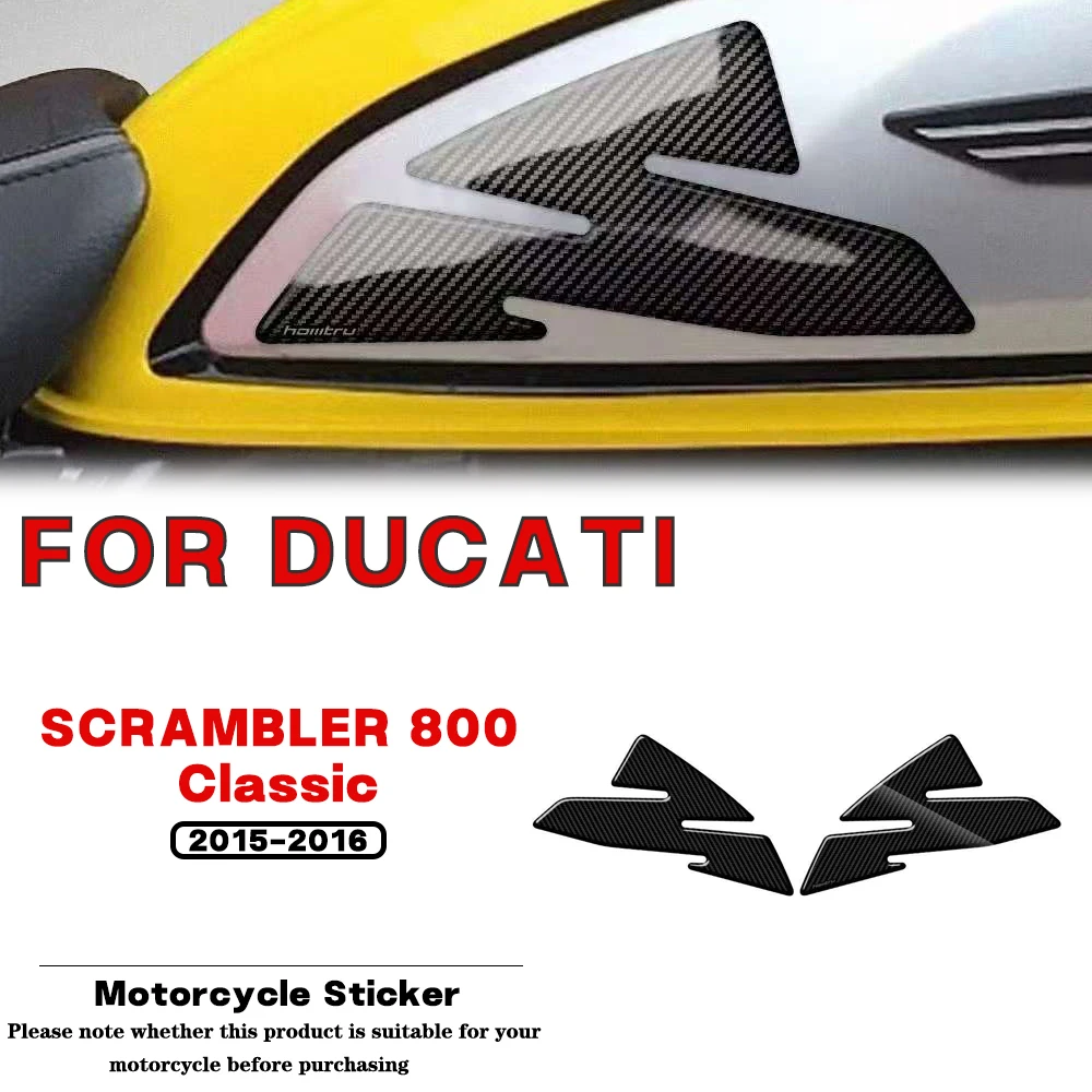 

For DUCATI SCRAMBLER 800 Classic 2015-2016 Motorcycle Side Fuel Tank Pad Knee Grip Protection Sticker Carbon-look