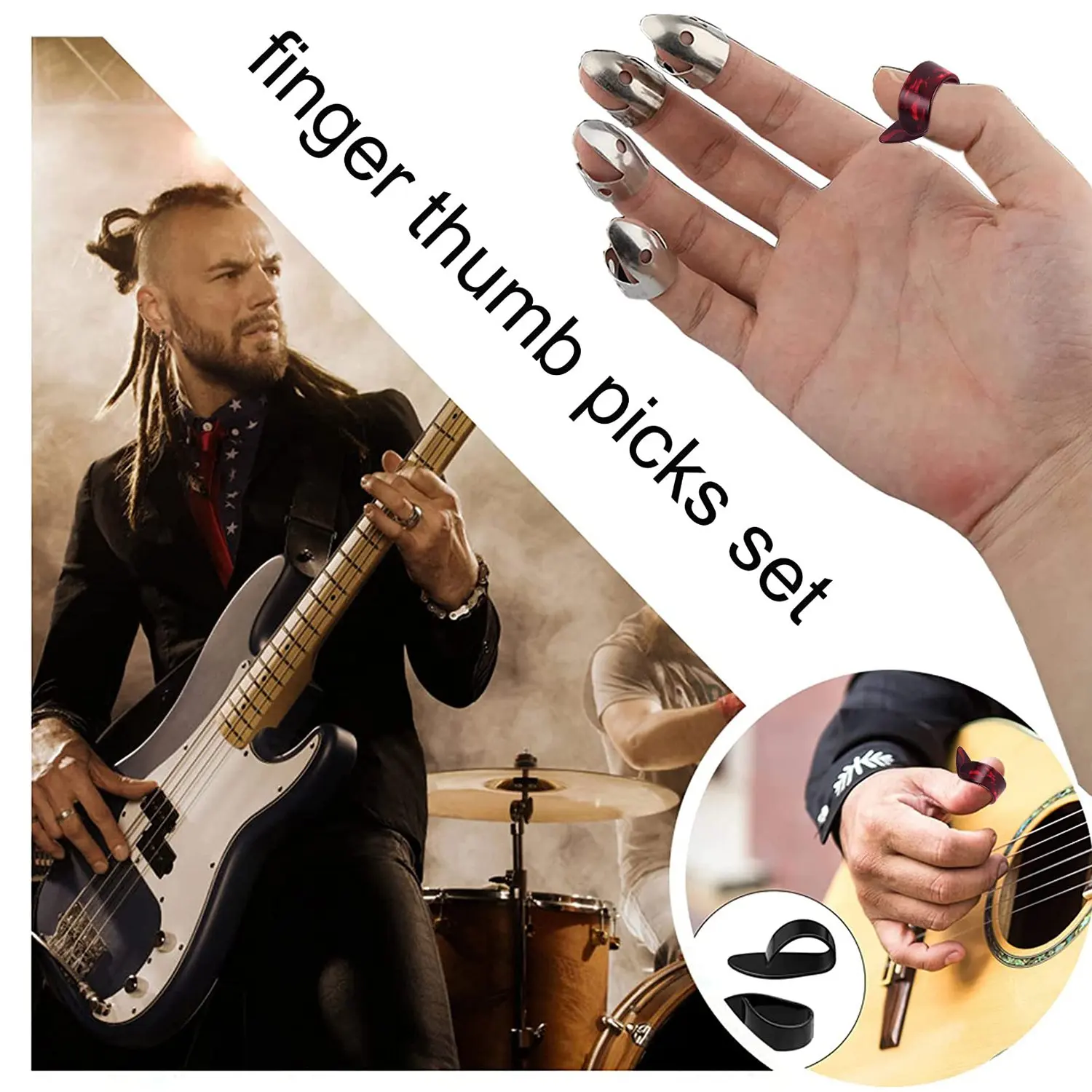 

AA87C Набор регулируемых медиаторов для пальцев включает 8 шт. медиаторы из нержавеющей стали, 4 шт., пластиковые медиаторы для гитары, банджо