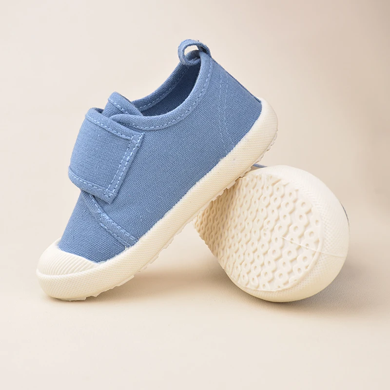 Boys\' Spring Blue Canvas Breathable Comfortable  Non-Slip Low-Top Outdoor Casual Sneakers  Kids Daily Walking Shoes EY8276J