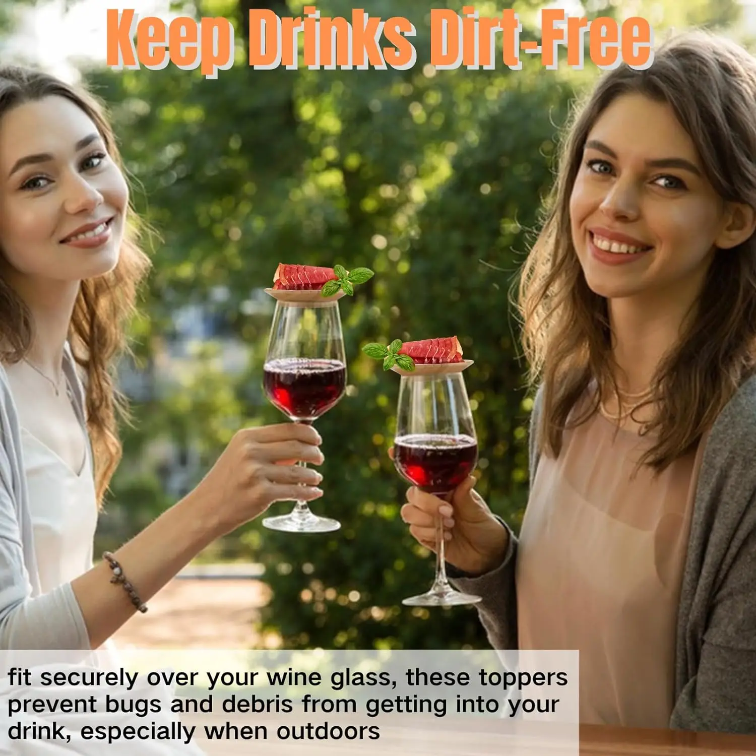 Wine Glass Charcuterie Topper Bamboo Wine Glass Cover Coasters Plate Drinking Glass Covers Wood Glass Toppers for Family Party