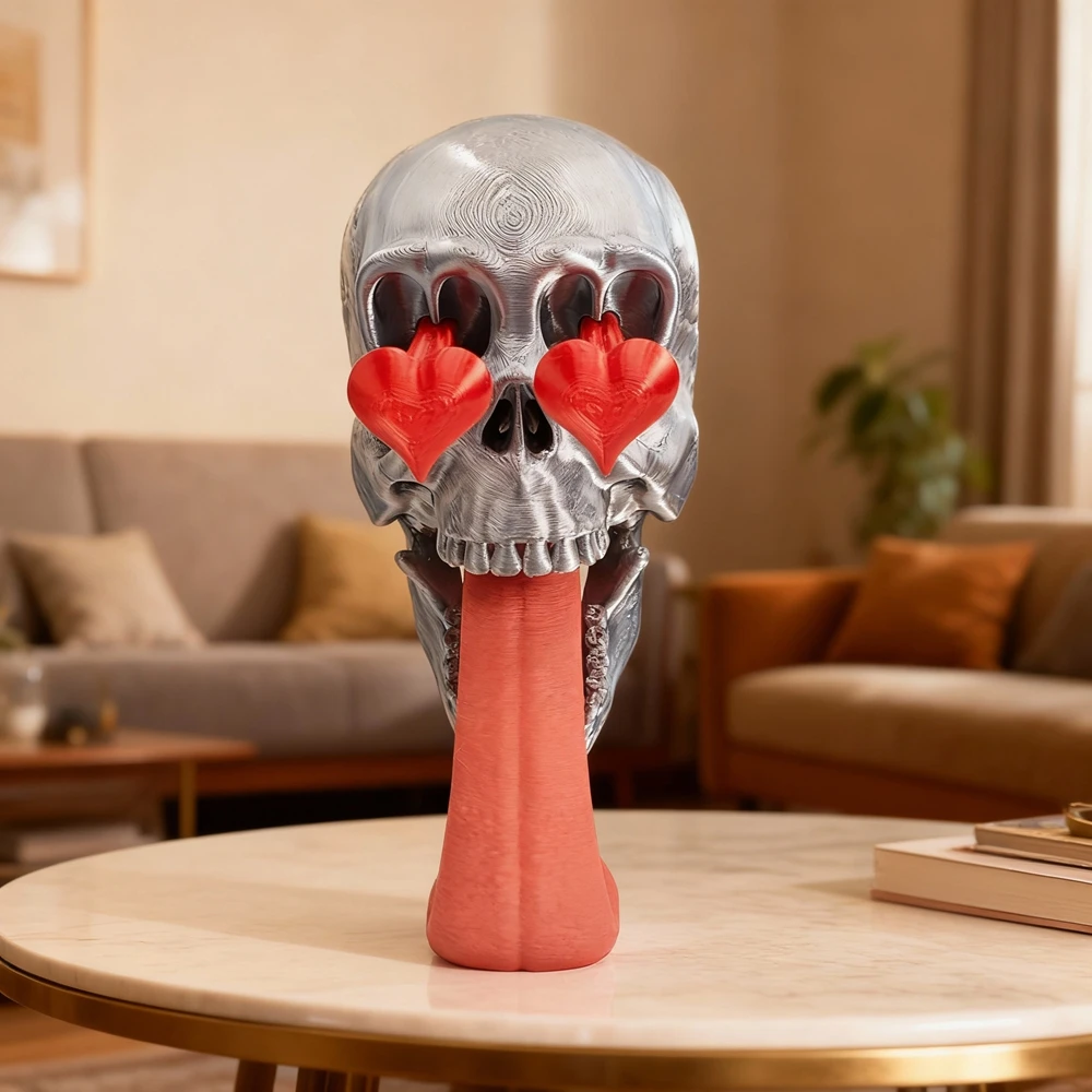

Декоративная фигурка-череп в готическом стиле, уникальная статуэтка на тему любви, романтическая настольная мини-статуэтка, загадочный подарок для влюбленных