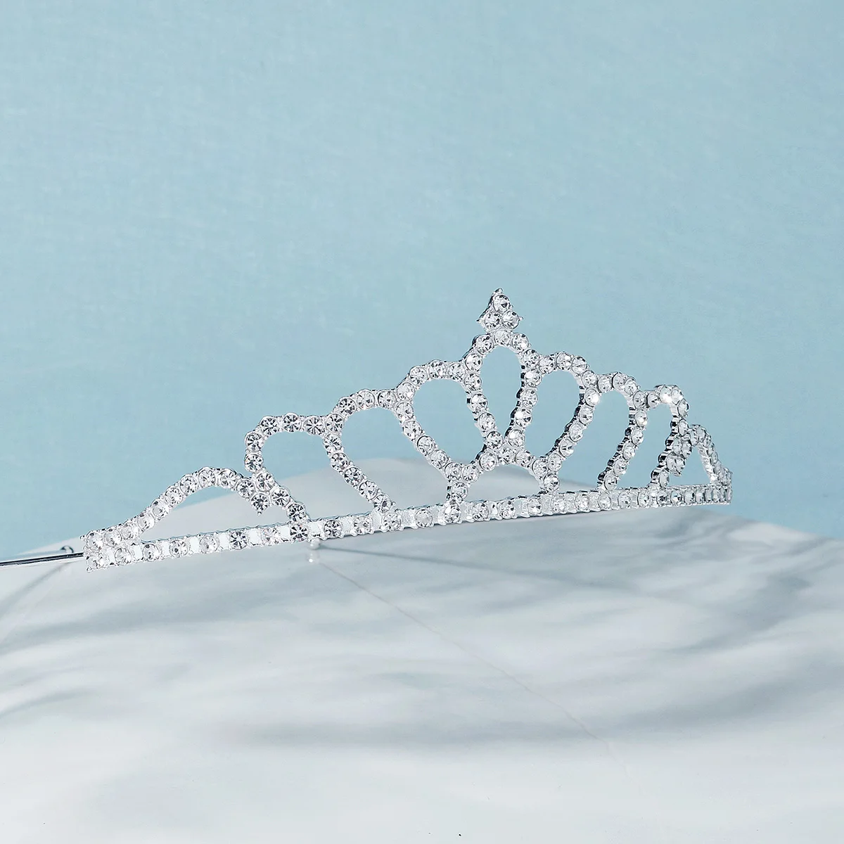 Silber Elegante Einfache Strass Kristall Krone Hochzeit Party Tiara Für Frauen Kleine Blume Mädchen Prinzessin Haar Bands Kopfschmuck – Detail 10