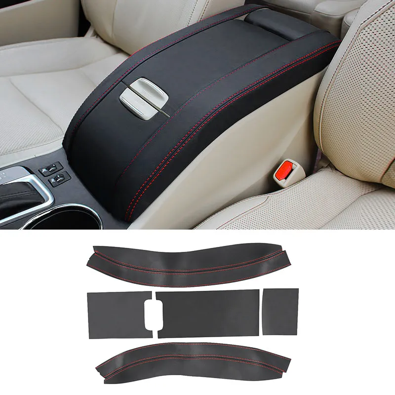 

For Toyota Highlander 2015 2016 2017 2018 Car Center Control Armrest Box Pad Microfiber Leather Cover Protective Trim