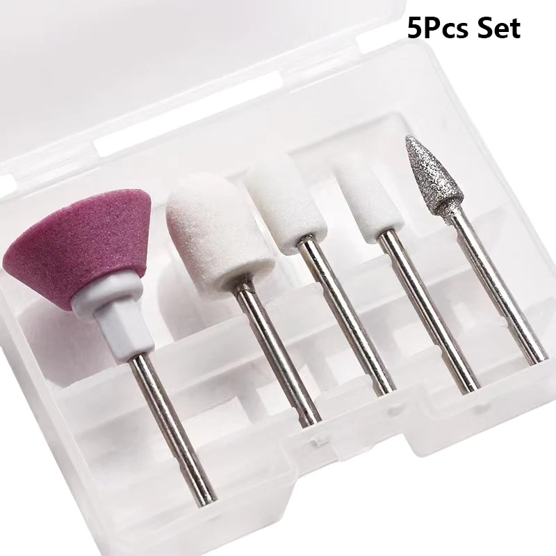 5Pcs/Set Portable Nail Pedicure Polishing Adamas Easy to clean Nail Tool Nail Specific Tools Nail Drill Bit Remove Dead Skin