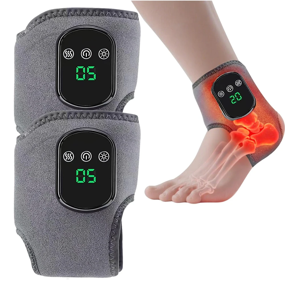 

Electric Ankle Massager 3 Mode Vibration 5 Level Hot Compress Massage Support Ankle Brace Protector Plantar Fascia Muscle Relax