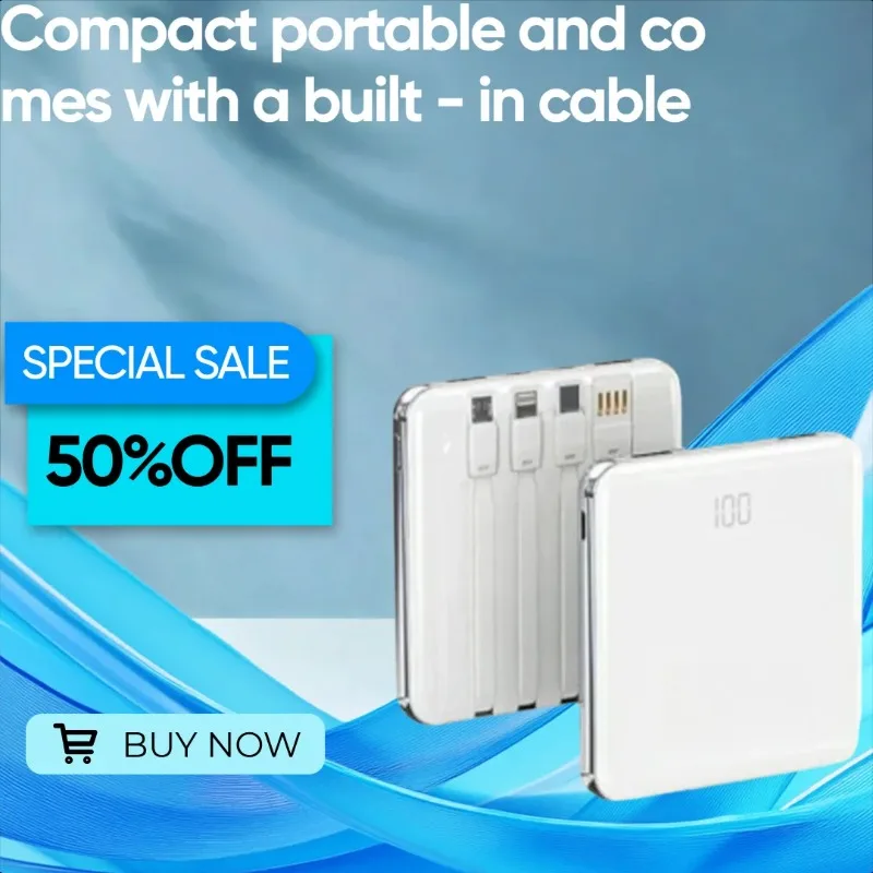 

10000/20000mAh Built-in Cable Three-in-One Super Fast Charging Compact and Portable Power Bank Exclusive For Huawei For IPhone