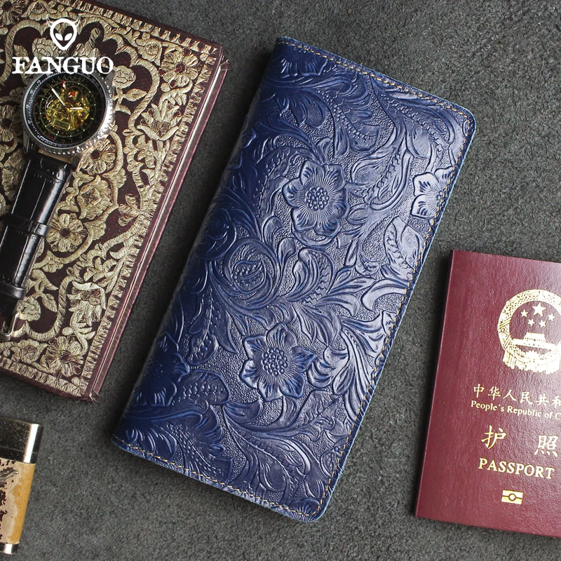 

Handmade Genuine Leather Travel Wallet Passport Credit ID Card Holder Organizer Case Slot Document Bag Long Travel Pack Clutch