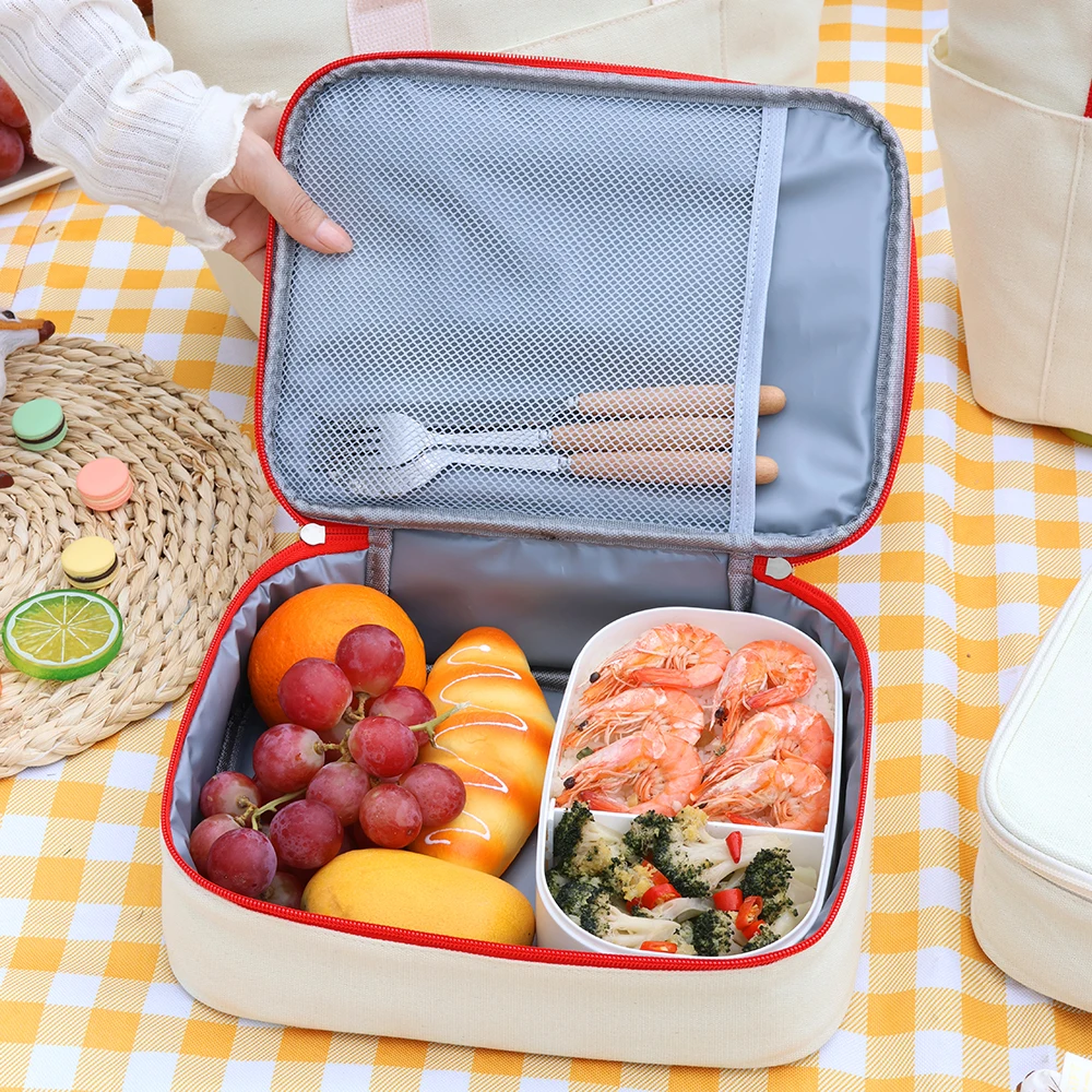 Large Capacity Worker Student Bento Bag Cartoon Lunch Box Bag Aluminum Foil Thickened Insulated Food Box Portable Thermal Bag