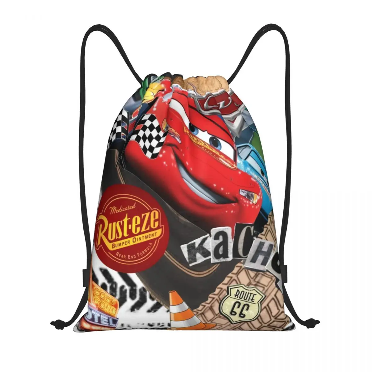 Custom Lightning McQueen Racer Drawstring Backpack Women Men Sport Gym Sackpack Portable Cartoon Cars Training Bag Sack