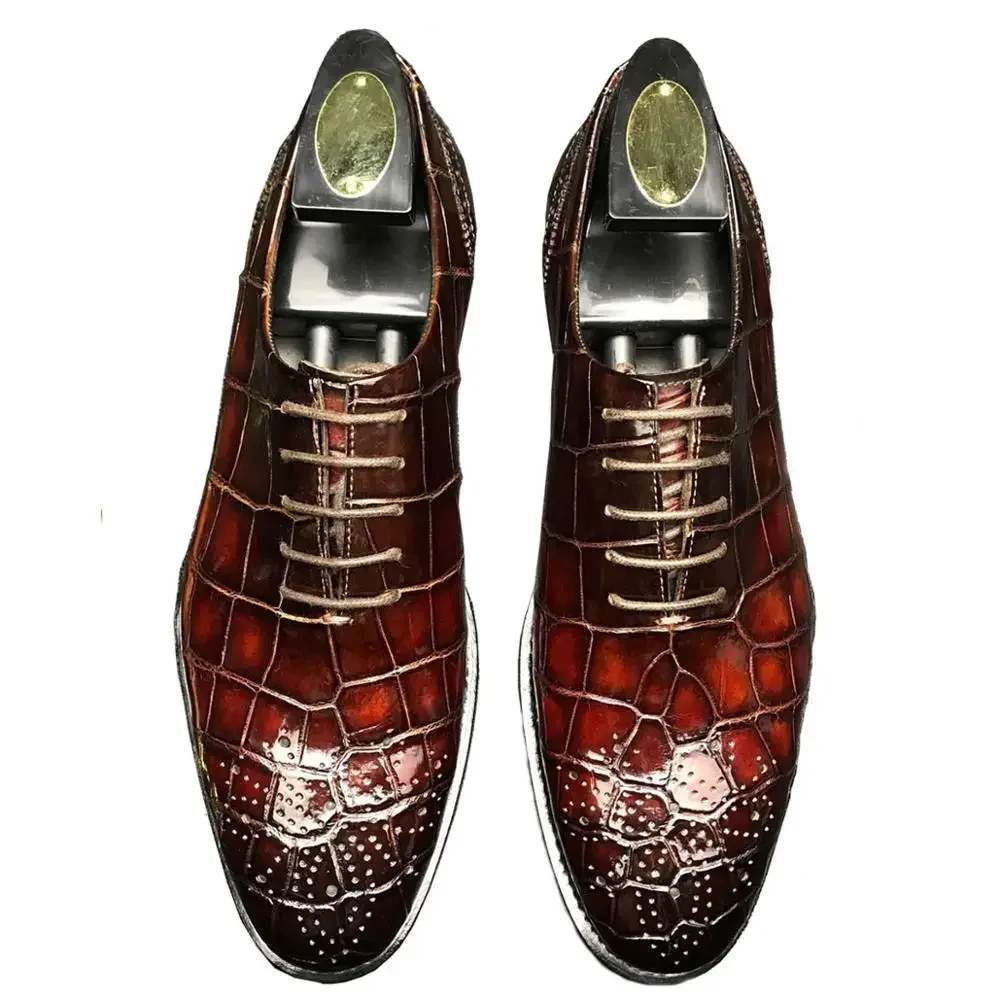 Chue New men Crocodile shoes men brogue shoes Carving Fashionable Men formal Shoes for male