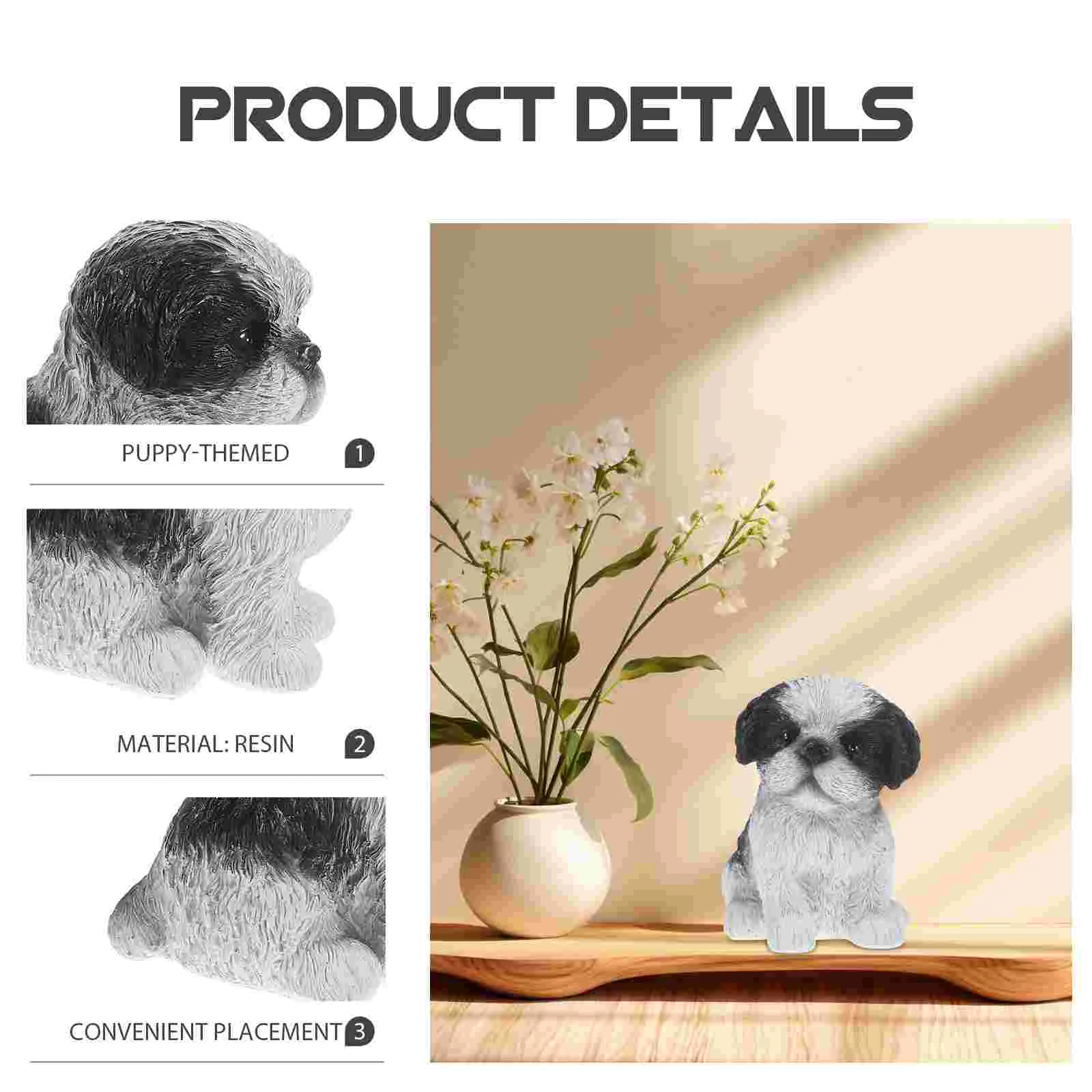 Ornaments Unique Desktop Adornment Exquisite Dog Scene Resin Craft Decor Creative Statue Pets