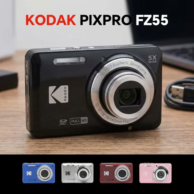 KODAK PIXPRO FZ55 16MP Digital Camera 5X Optical Zoom 28mm Wide Angle 1080P Full HD Video 2.7