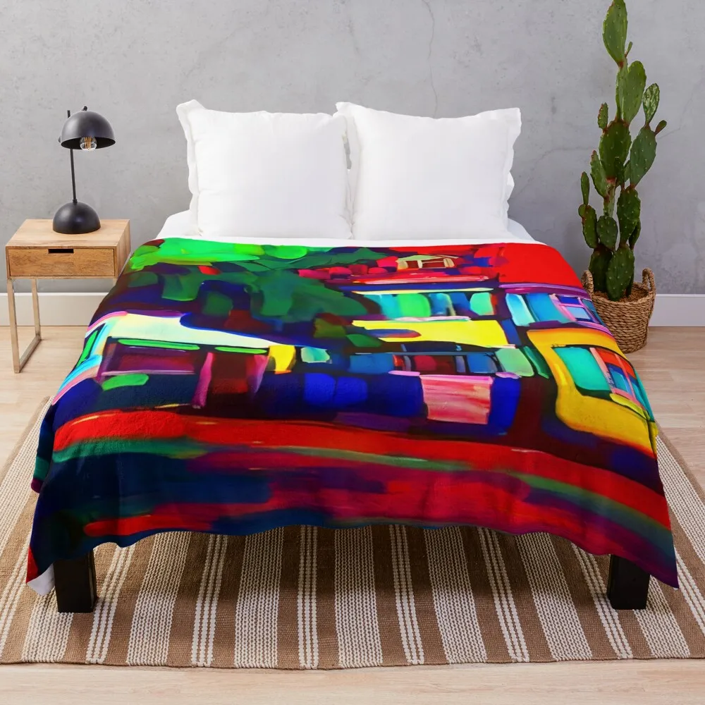 Wassily Kandinsky - Frohlicher Aufstieg Throw Blanket Summer Luxury Designer Stuffeds Blankets