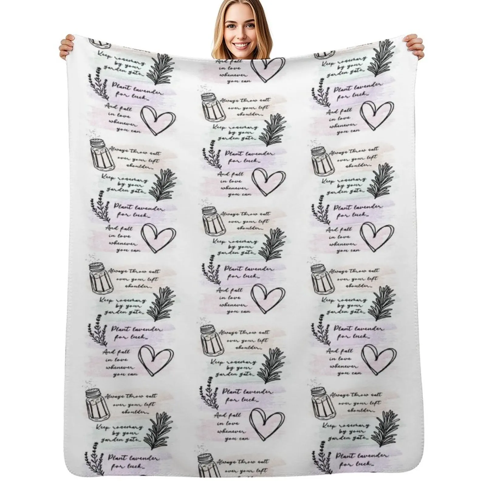 

Always Throw Spilled Salt Practical Magic Inspirit Quote Throw Blanket Comforter Soft Big Blankets