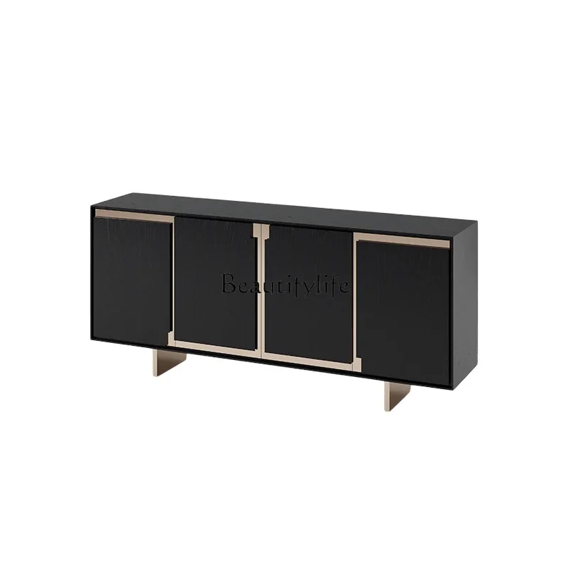 

ls 18Solid Wood Storage Cabinet Nordic Living Room Wall-Mounted Integrated Storage Organizer Dining Room Tea Cabinet