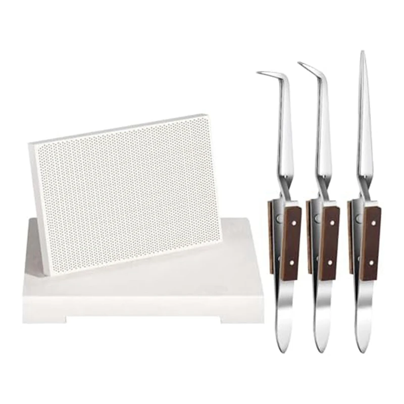 

Tweezers Honeycomb Ceramic Welding Plate Jewelry Welding Kit With Tweezers Welding Pads Kit For Jewelry Making