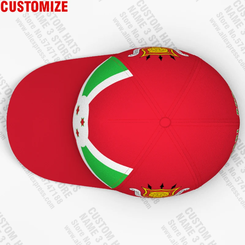 Burundi Male Youth Student Free Custom Name Number Logo Photo Bdi Flag Burundian French Nation Bi Country Diy Text Baseball Cap