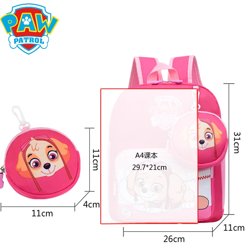 Original Paw Patrol Backpack Anime Figure Skye Chase Schoolbag Puppy Patrol Knapsack Waterproof Light Travel Bag Boys Girl Gifts