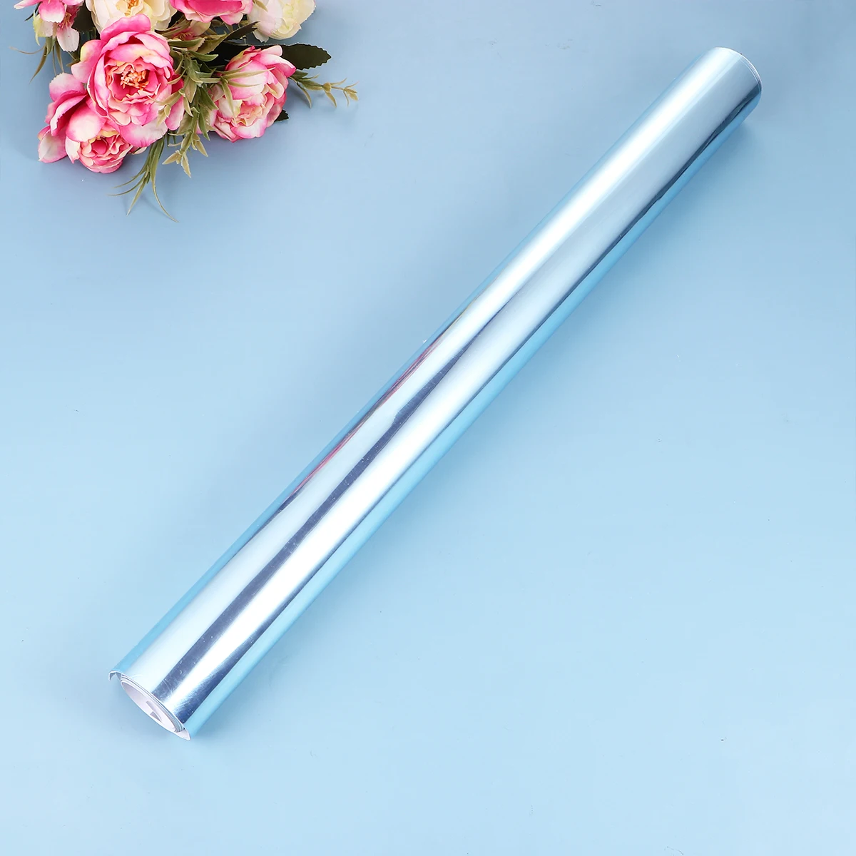 

2Pcs Mirror Surface Sticker Waterproof Reflective Film Silver DIY Wall Decor Bedroom Living Room Dressing Room Kitchen Gym