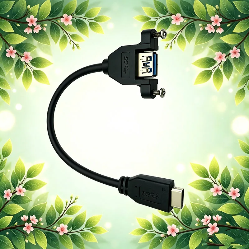 NEW Easy To Use Fast Speed TYPE-E 20pin Male to USB3.2 Gen2 TYPE-A Male/Female Panel Mount Connector Extension Cable 20cm Length