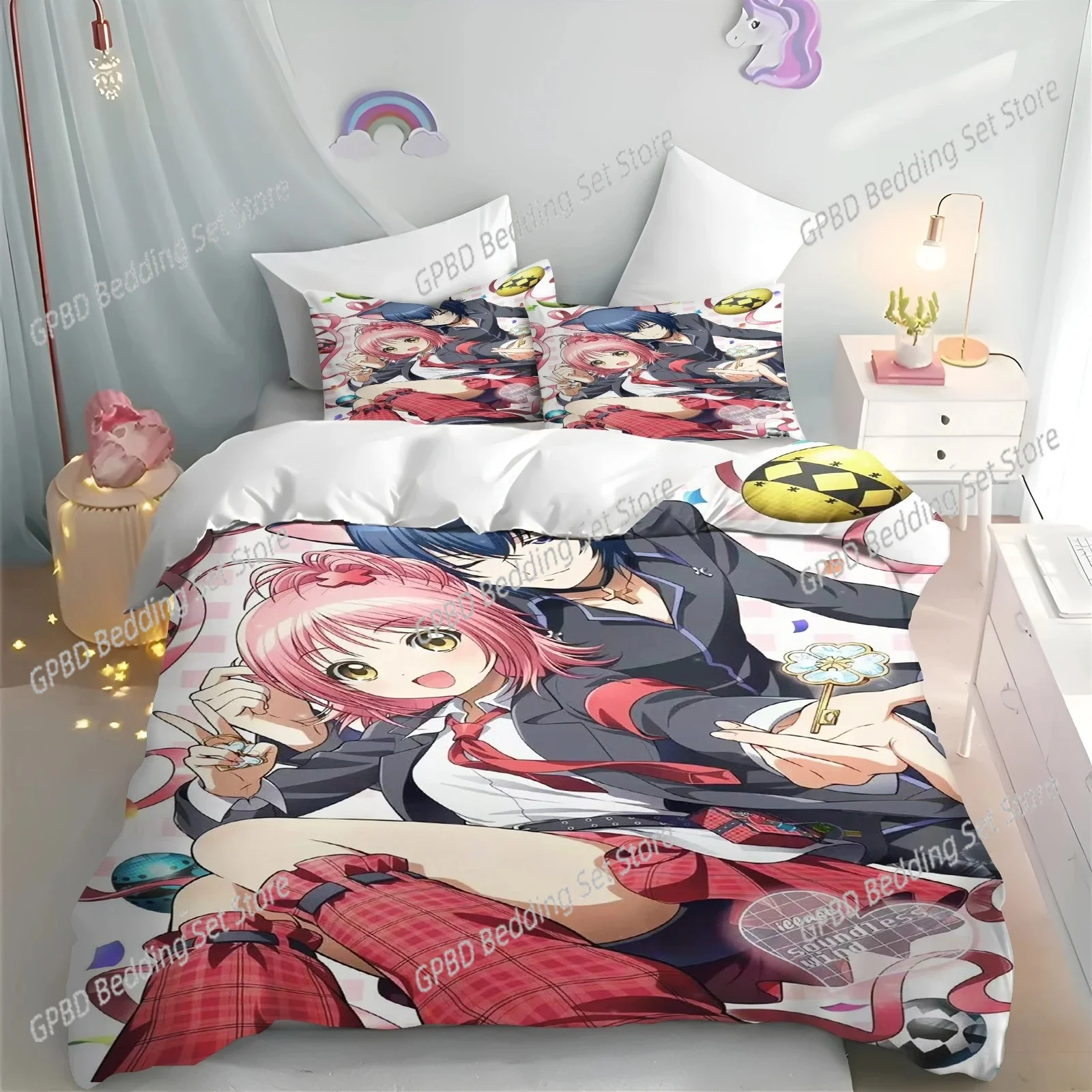 Cartoon Shugo Chara 3D Bedding Set Duvet Cover Pillowcases Single Twin Full Queen King Size Home Decor Quilt Boys Gift 3