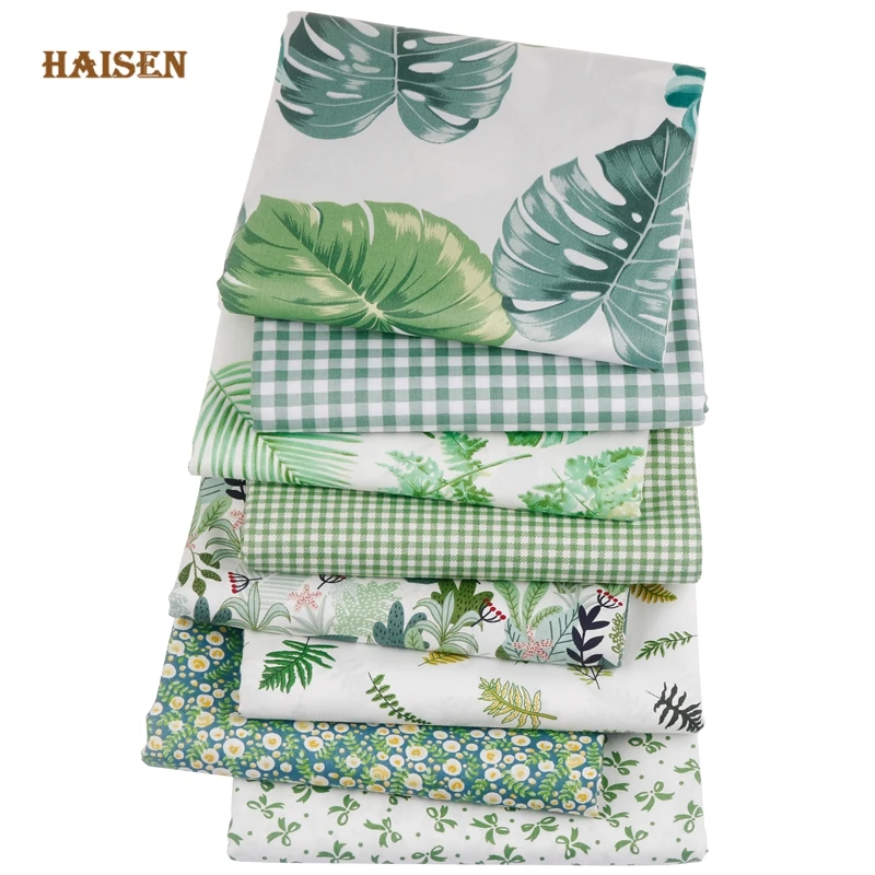 

Printed Twill Cotton Fabric,Patchwork Cloth For DIY Sewing Quilting Baby&Children Material,Green Forest Series,8pcs/Set,40x50cm