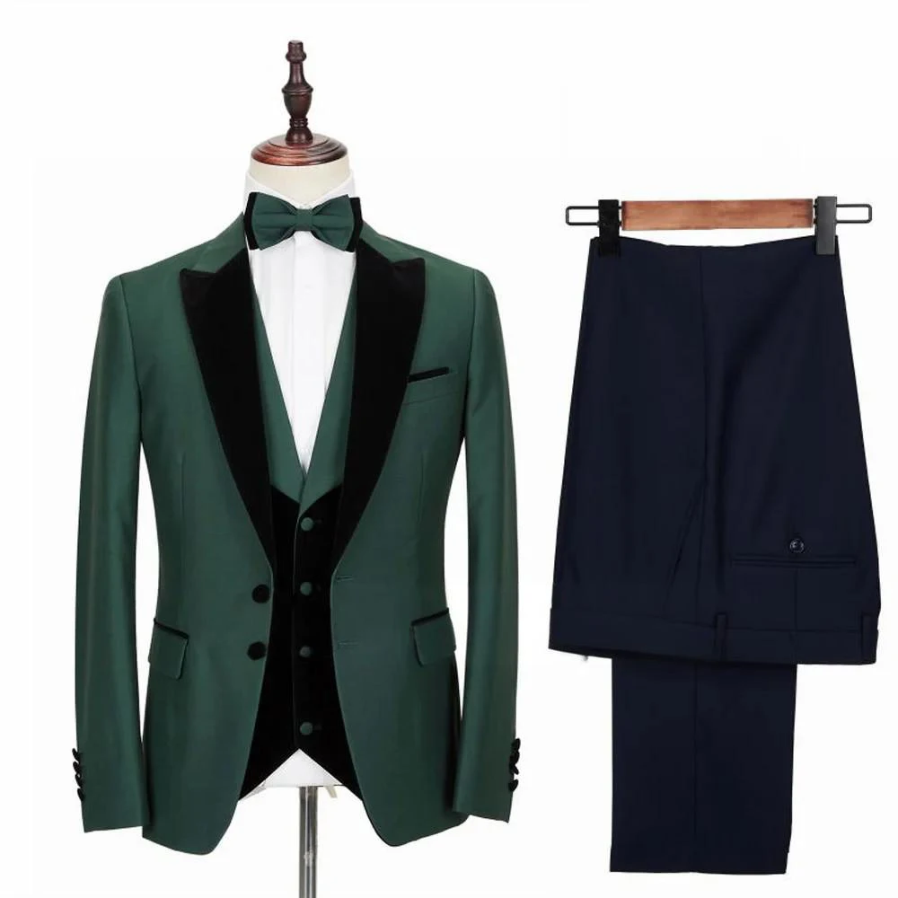 

Temperament 3-piece Men's Suit (Blazer+Vest+Pants ) High Quality Men's Stage Costume Wedding Tuxedos Performance outfit.