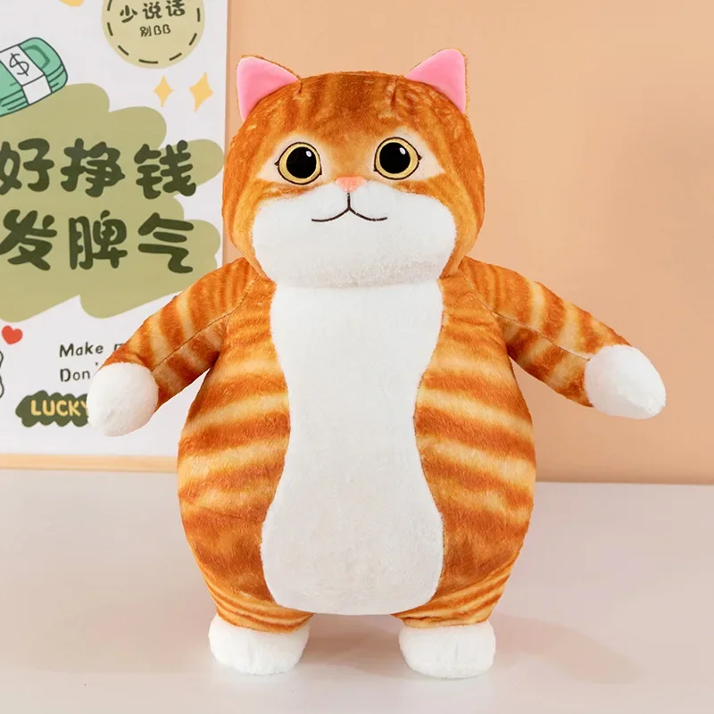 Poupée en peluche chat Orange Kawaii, oreiller câlin gras, jouet rempli mignon pour enfants, cadeau d'anniversaire, compagnon parfait pour les filles