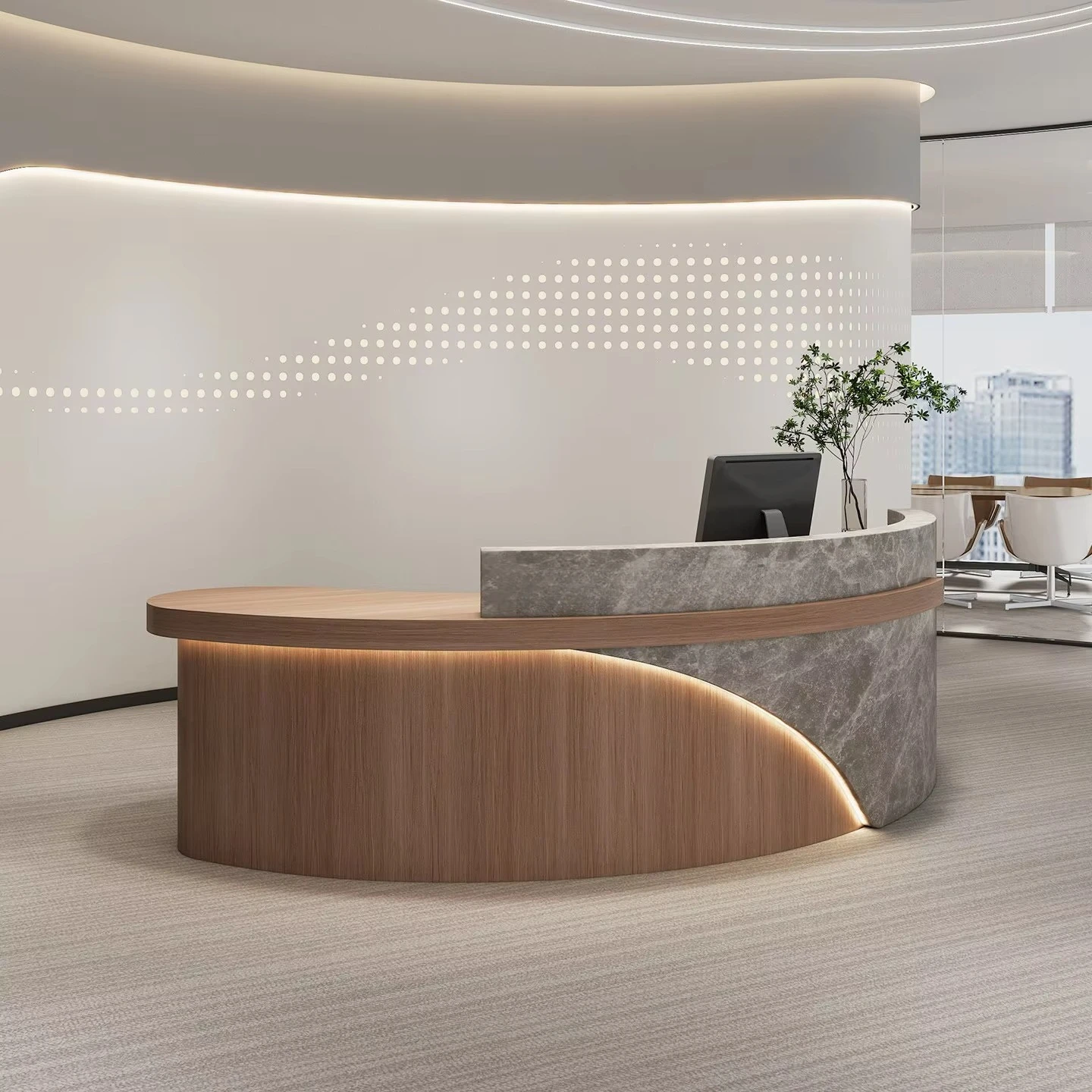 * Minimalist Beauty Salon MDF Bar Counter Clothing Store Cash Register Counter Reception Desk