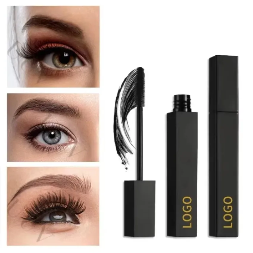 Private Label Non-smudged Lengthening Mascara Waterproof Long Lasting Thick Easy To Use Black Eyelash Doubling Makeup Bulk