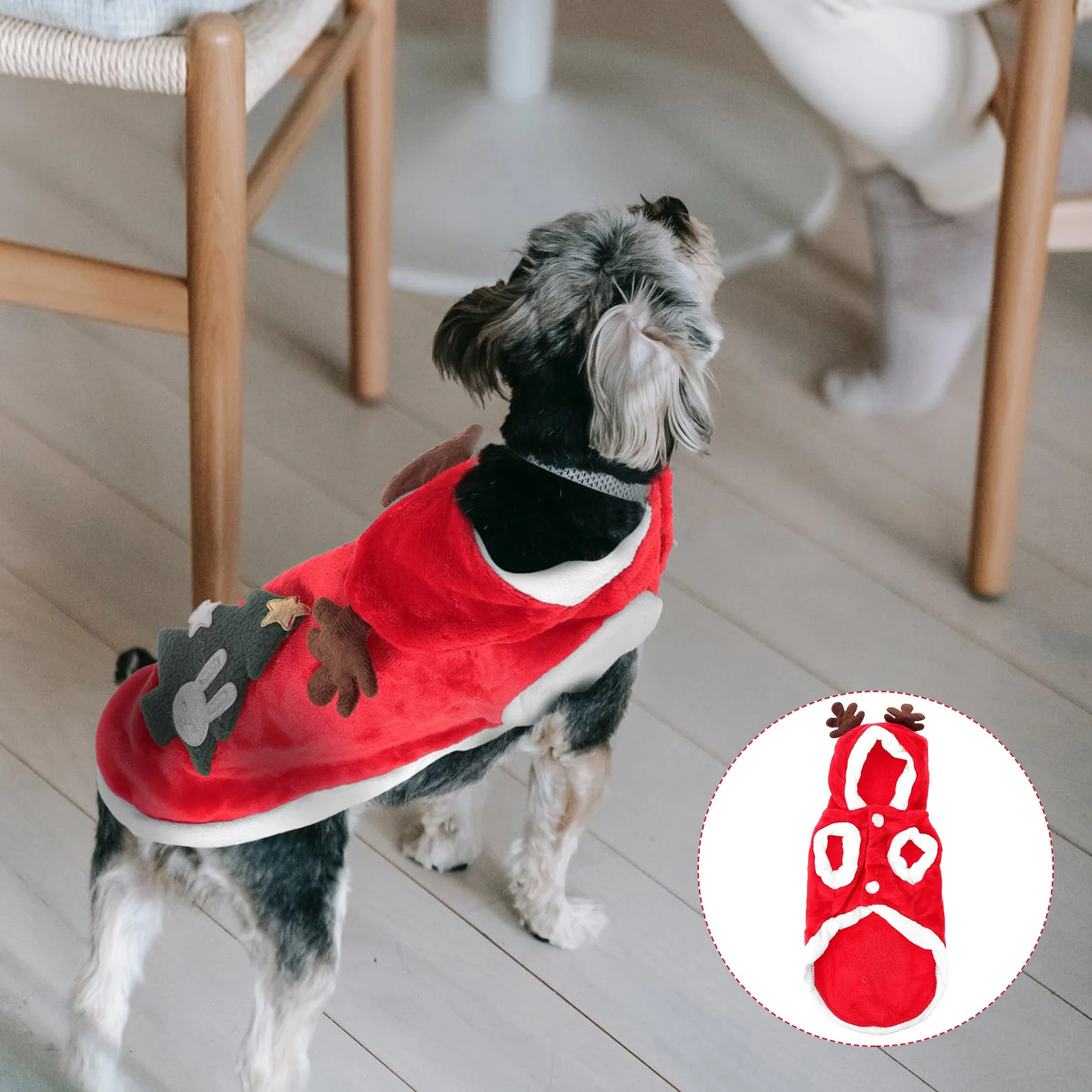 

1Pcs Christmas Style Pet Outfit Xmas Party Decorative Apparel Soft Comfortable Breathable Costume Christmas Style Pet Clothing