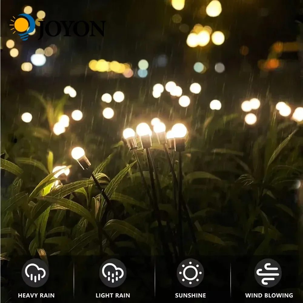 

JOYON Promotion Solar Firefly Lawn Lamp Waterproof Garden Lights Wind-Resistant Outdoor Decoration Courtyard Camping Landscape