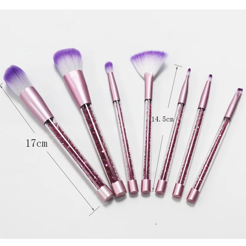 7 IN 1 sacchetto in PVC imballato capelli morbidi trucco viso fard pennello in polvere pennelli cosmetici di bellezza set kit di strumenti per donne ragazze