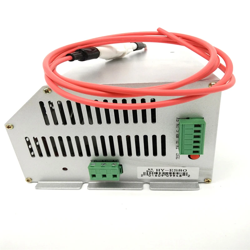 HY-ES80แหล่งจ่ายไฟเลเซอร์ CO2 80W สำหรับเครื่องแกะสลักและตัดเลเซอร์80W