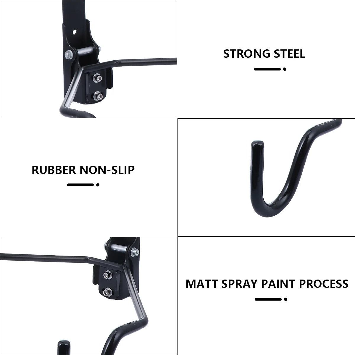 

Bike Wall Hook Hanger Wall mounted Indoor Rack Durable Parking Rubber Material Adjustable Angle Strong Steel For Mountain Road