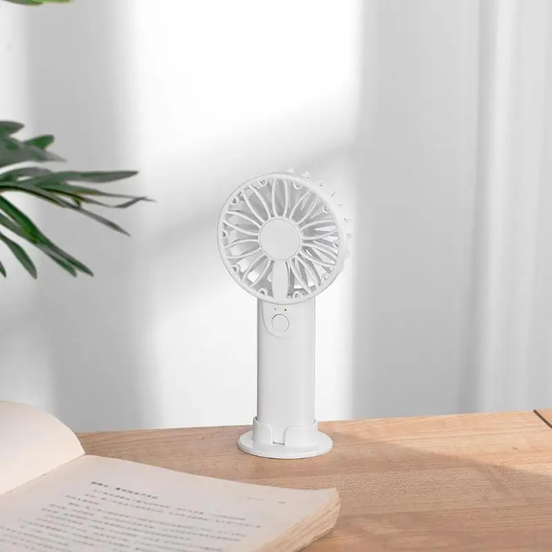 652F Rechargeable Mini Fan USB Desk Strong AA Battery Powered for Office Travel Outdoors