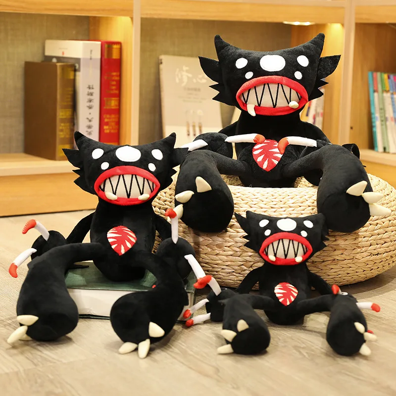 30-50cm Cartoon Spider Monster Creative Black Pobby Plush Toy Stuffed Animal Doll for Pet Boyfriend Kid Son Birthday Funny Gift